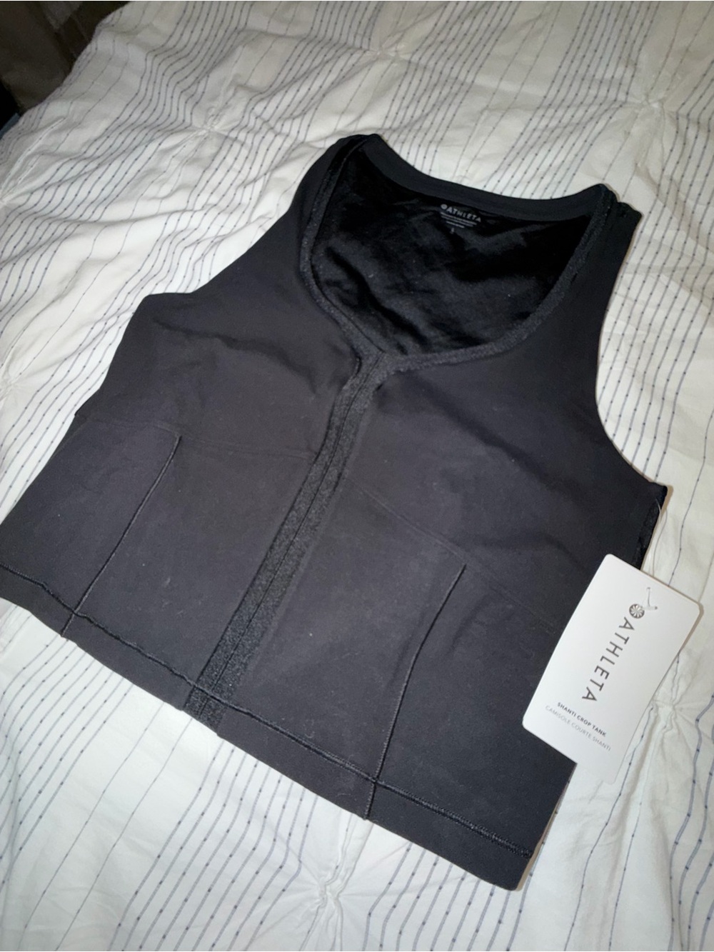 Athleta Black Shanty Cropped Corset Tank